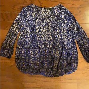 The Limited purple and tan blouse